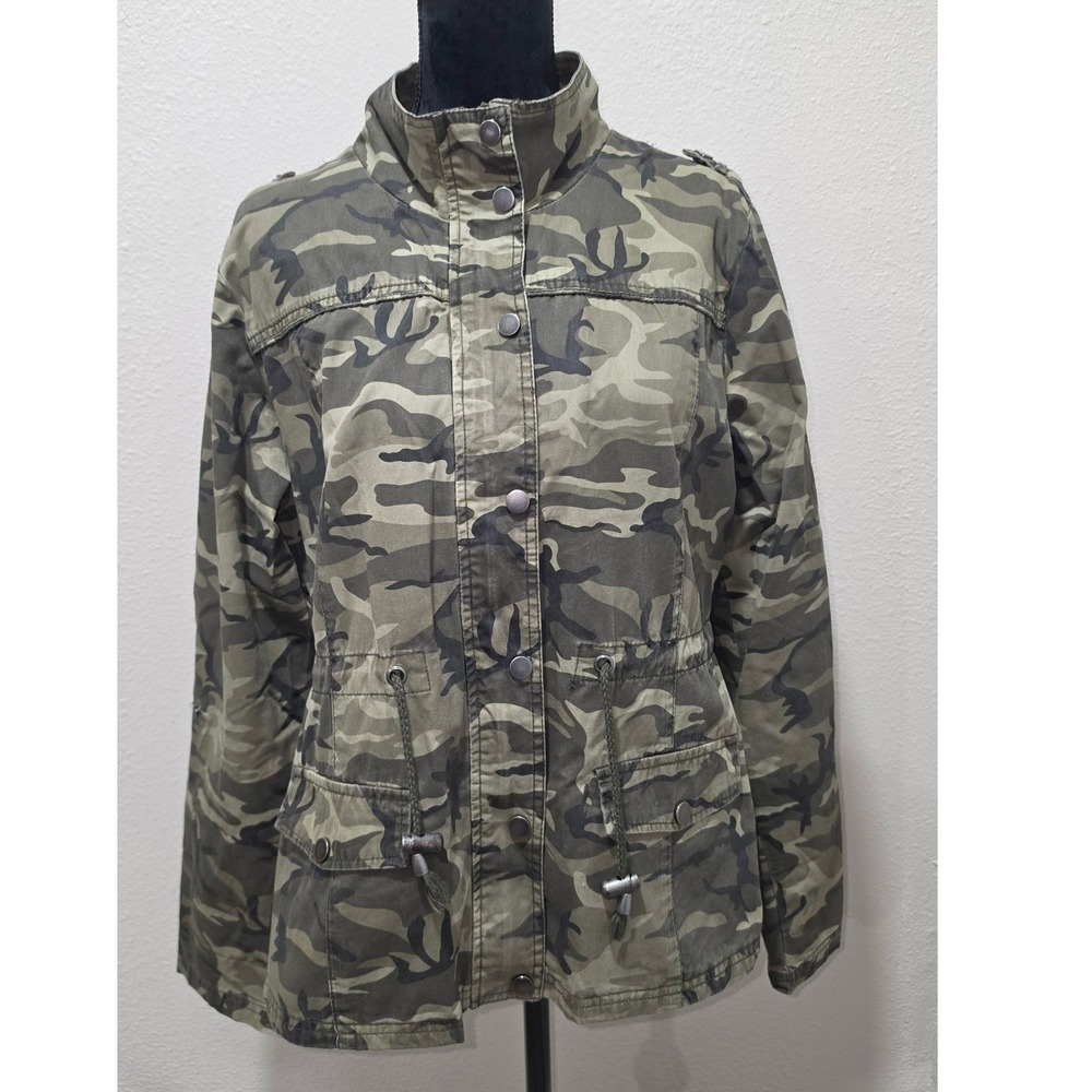 Camo Utility Jacket Ashley by 26 International Rhinestone Tiger Size XL